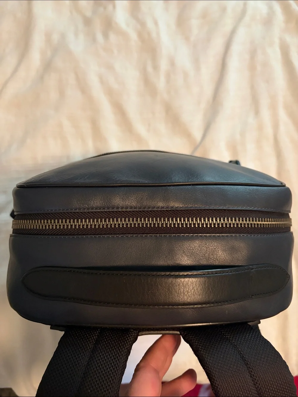 Coach Black and Navy Blue Leather Backpack with original tag.
